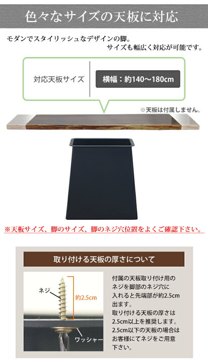 楽天市場】送料無料 テーブル 脚 脚のみ デスク 一枚板天板用 台形型 