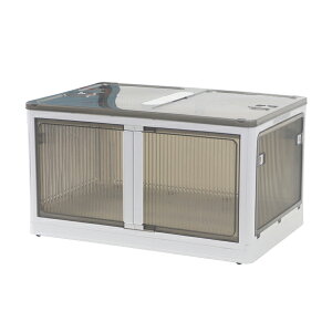 送料無料 収納ボックス 折りたたみ 1個 約72.5×48.5×40.5cm 3XLサイズ 115L 選べるカラー キャスター付き 5面開閉 観音開き 積み重ね スタッキング クリア 透明 プラスチック コンテナ 衣装ケース