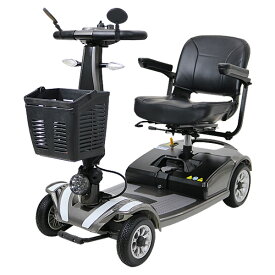送料無料 新品 電動シニアカート グレー シルバーカー 車椅子 PSE適合 TAISコード取得済 運転免許不要 折りたたみ 軽量 コンパクト 電動カート 四輪車 4輪車 移動 高齢者 充電 シート回転 電動車いす 電動車椅子 介護 福祉 お年寄り 老人 スクーター scooterd01gr