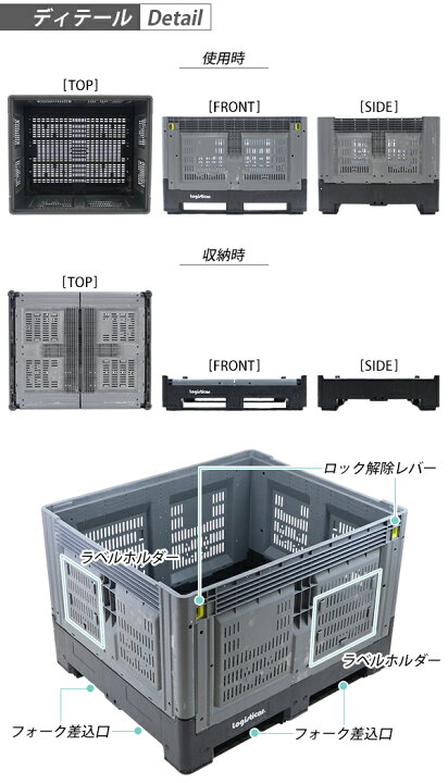 楽天市場】送料無料 パレットボックス コンテナパレット 折りたたみ 