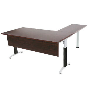 オフィスデスク デスク L字型 幕板付 約W160×約D180×約H75.5 約W1600×約D1800×約H755 ウォールナット 平机 ワークデスク 事務机 パソコンデスク PCデスク 事務デスク L字デスク オフィステーブル コ