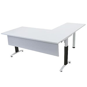 オフィスデスク デスク L字型 幕板付 約W160×約D180×約H75.5 約W1600×約D1800×約H755 白 平机 ワークデスク 事務机 パソコンデスク PCデスク 事務デスク L字デスク L型 オフィステーブル コーナーデ