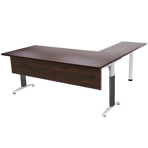 オフィスデスク デスク L字型 幕板付 約W180×約D180×約H75.5 約W1800×約D1800×約H755 ウォールナット 平机 ワークデスク 事務机 パソコンデスク PCデスク 事務デスク L字デスク オフィステーブル コ