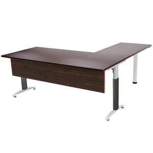 オフィスデスク デスク L字型 幕板付 約W180×約D180×約H75.5 約W1800×約D1800×約H755 ウォールナット 平机 ワークデスク 事務机 パソコンデスク PCデスク 事務デスク L字デスク オフィステーブル コ