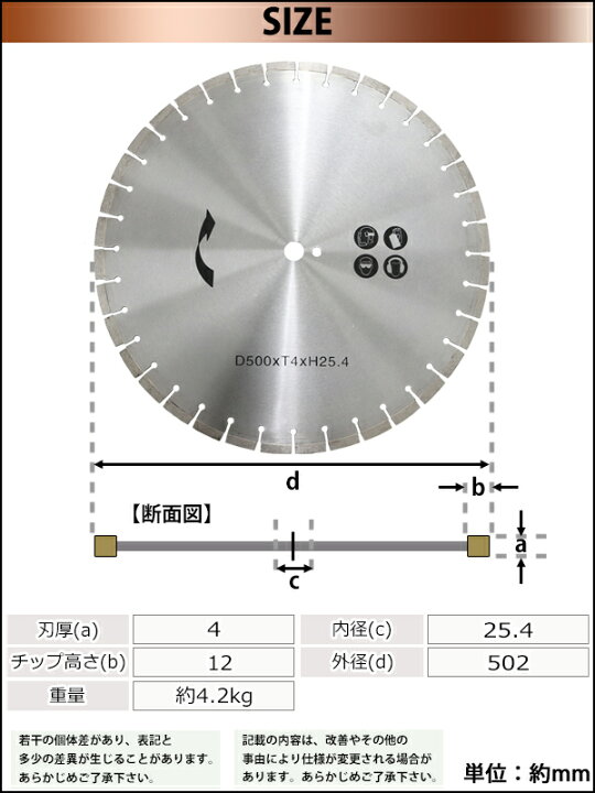 楽天市場】コンクリートカッター用ダイヤモンドブレード 単品 1枚 外径 