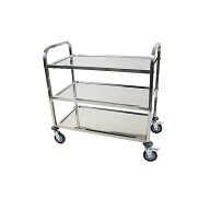 送料無料 ワゴン ステンレス サービスワゴン 3段 Lサイズ 防振 総耐荷重約105kg ステンレスワゴン キッチ…
