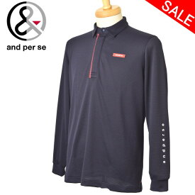 40％OFFセールアンパスィ and per se長袖ハーフジップシャツ メンズ ゴルフウェア 2024春夏新作 送料無料M-L-LL トップス ゴルフ アンパスィ最強配送 アウトレット