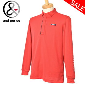 40％OFFセールアンパスィ and per se長袖ハーフジップシャツ メンズ ゴルフウェア 2024春夏新作 送料無料M-L-LL トップス ゴルフ アンパスィ最強配送 アウトレット