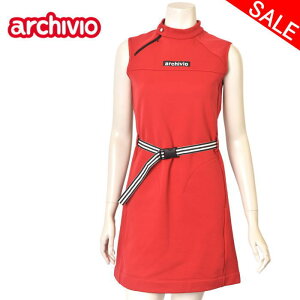 50%OFFセールアルチビオ archivioベルト付きノースリーブ裏起毛ワンピース レディース ゴルフウェア 2024秋冬新作 送料無料S-M トップス アルチビオ最強配送 アウトレット