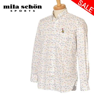 50%OFFセールミラショーン スポーツ mila schon sports長袖ボタンダウンシャツ メンズ 2025春夏新作 送料無料M-L-LL トップス ミラショーン ゴルフ最強配送 アウトレット