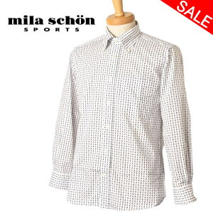50%OFFセールミラショーン スポーツ mila schon sports長袖ボタンダウンシャツ メンズ 2025春夏新作 送料無料M-L-LL トップス ミラショーン ゴルフ最強配送 アウトレット