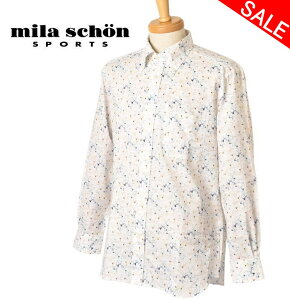50%OFFセールミラショーン スポーツ mila schon sports長袖ボタンダウンシャツ メンズ 2025春夏新作 送料無料M-L-LL トップス ミラショーン ゴルフ最強配送 アウトレット
