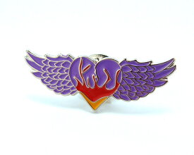 ◆Winged Heart Purple◆ウイング　ハート☆ピンバッジ◆London ストリート マーケットから直輸入♪