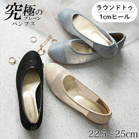 ALETTA パンプス ラウンドトゥ 1cmヒール ぺたんこ レディース 25春夏新作 幅広 外反母趾 甲高 レース チュール 黒 白 22-25cm 送料無料 ※沖縄除く 究極のプレーン アレッタ 走れる 痛くない ローヒール フラット 脱げない 結婚式 パーティ きれいめ 柔らかい 靴 軽量