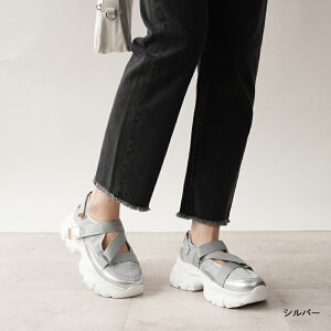 スニーカー サンダル 厚底 レディース 25秋冬新作 全3色 黒/ホワイト/シルバー S-LL 送料無料 ※沖縄除く スリッポン スポサン スポーツサンダル ローカット 軽量 通気性 痛くない 散歩 普段使