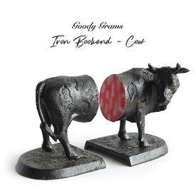 アイアン ブックエンド - カウ Iron Bookend-Cow Goody Grams グッディーグラムス 牛 ブラック 鉄