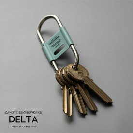 Delta デルタ CANDY DESIGN & WORKS キャンディデザイン＆ワークス ブラック/ミントグレー 真鍮製 キーリング キーホルダー カラビナ CHW-08C