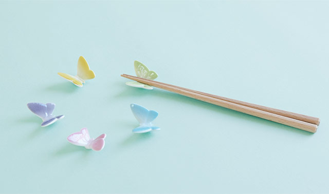 世界の人気ブランドFloyd Butterfly Rest 5pcs set 箸置き ピンク レスト 5個セット グリーン <br>フロイド ブルー  磁器 パープル イエロー バタフライ <br>バタフライ 箸・カトラリー