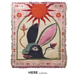 OAX スローケット ラビット OAX Throwket “Rabbit” HERE ヒア メキシコ オアハカ うさぎ 兎 ひざ掛け ソファブランケット