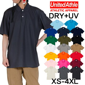 UNITED ATHLE　ユナイテッドアスレ ポロシャツ ポロシャツ 速乾 レディース メンズ ドライ UV機能 アメカジ ビジネス ゴルフ テニス スポーツ アウトドア 白 黒 オレンジ バーガンディ ピンク ライムグリーン 水色 赤 青 紺 父の日プレゼント