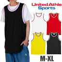 メッシュ タンクトップ ゲームシャツ ルーズフィット 吸水速乾性 紫外線防止 UNITED ATHLE ユナイテッドアスレ ラインリブシャツ ドライシャツ メッシュ メンズ レディース バスケシャツ バスケジャージ 男女兼用 おしゃれ アメカジ スポーツ ノースリーブ