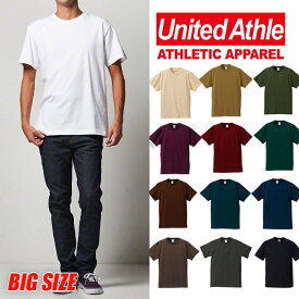 【ビッグサイズ】【ネコポス】Tシャツ 無地 白 黒 United Athle ユナイテッドアスレ 半袖Tシャツ ヘビーウェイト メンズ レディース 大きいサイズ ダンス 衣装 プリント ホワイト ブラック グレー ネイビー レッド ブルー グリーン ピンク 5001-01 バレンタインプレゼント