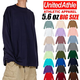 【ビッグサイズ】UNITED ATHLE　ユナイテッドアスレ 無地 Tシャツ 長袖Tシャツ グレー ブラック 黒 ホワイト 白 レッド 赤 メンズ アメカジ バレンタインプレゼント