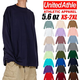 ユナイテッドアスレ 長袖 TシャツロンT メンズ レディース キッズ 大きいサイズ UNITED ATHLE 長袖Tシャツ 無地 大きめ ゆったり ビッグシルエット ビッグT 綿100% グレー 黒 白 レッド 赤 メンズ ブランド おしゃれ カジュアル アメカジ S〜XL くすみカラー