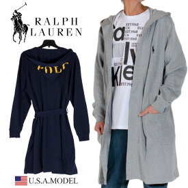 フリースローブ ラルフローレン RALPH LAURENスウェットガウン パーカー フードロゴ USAモデルメンズ レディース 大きいサイズ 部屋着 ルームウェア おしゃれ ブランド ネイビー グレー バレンタインプレゼント