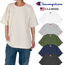 チャンピオン tシャツ CHAMPION 7oz ヘリテージジャージーTシャツ 半袖 Tシャツ メンズ レディース 大きいサイズ ヘビーウェイト ペアルック ダンス 黒 ブラック ネイビー グレー 白 袖ロゴ 厚手 ゆったり ビッグシルエット アメカジ スポーツ 父の日プレゼント