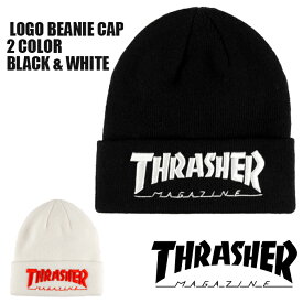 スラッシャー ニットキャップ ボーダー 帽子 ニット帽 THRASHER ブラック 黒 ホワイト 白 アメリカ っこいい おしゃれ メンズ レディース アメカジ ストリート スケートボード 新作 正規品 バレンタインプレゼント