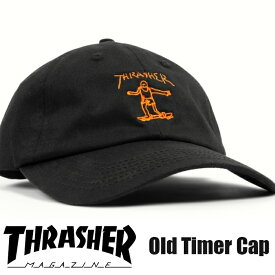 スラッシャー キャップ THRASHER ローキャップ メンズ レディース 帽子 6パネル 無地 カジュアル スポーツ コットン ダンス 衣装 かっこいい おしゃれ アメカジ ストリート スケートボード ブラック 黒 Gonz ゴンズ バレンタインプレゼント