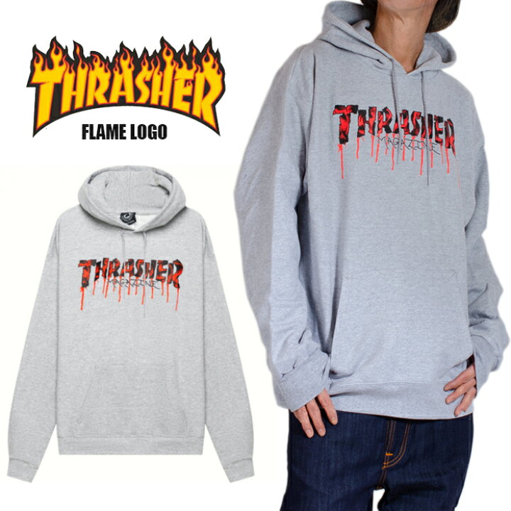 楽天市場】スラッシャー パーカー THRASHER プルオーバー ロゴ 