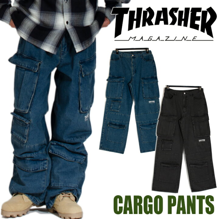 激レア FTP THRASHER コラボデニム ブラックパンツ スケーター 黒