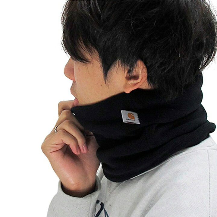 ネコポス カーハート ネックウォーマー フリースネックゲイター ブラック メンズ アメカジ 作業服 スノボ スキー アウトドア キャンプ バイク 自転車 バレンタインプレゼント
