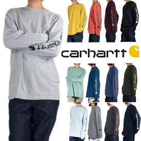 カーハート ロンT CARHARTT 長袖 Tシャツ メンズ レディース USAモデル 大きいサイズ ビッグサイズ オーバーサイズ ゆったり 袖ロゴ ヘビーウェイト 無地 ブランド ストリート ヒップホップ ダンス 衣装 k231 アメカジ S M L XL XXL 黒 グレー カーキ ネイビ