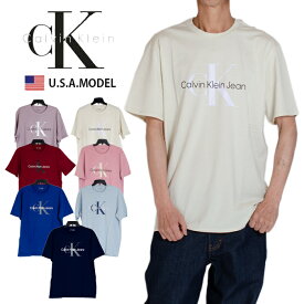 カルバンクライン ロゴ Tシャツ Calvin Klein Tシャツ ck Tシャツ ホワイト 白 ピンク ベージュ ブルー メンズ レディース アメカジ ストリート S M L オーバーサイズ ビッグシルエット 父の日プレゼント