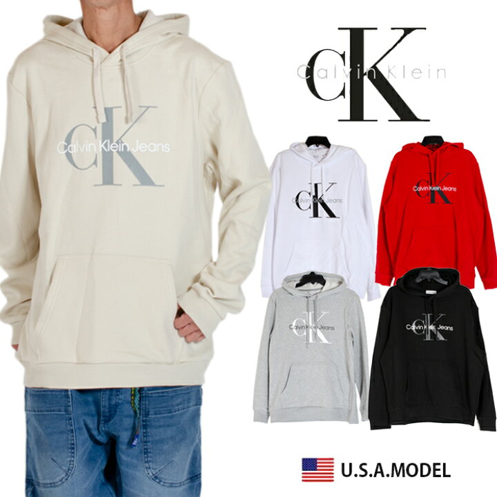 楽天市場】カルバンクライン ロゴ パーカー Calvin Kleinスウェット 