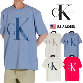 カルバンクライン ロゴ Tシャツ Calvin Klein Tシャツ ck Tシャツ ホワイト 白 ピンク ベージュ ブルー メンズ レディース アメカジ ストリート S M L オーバーサイズ ビッグシルエット 父の日プレゼント