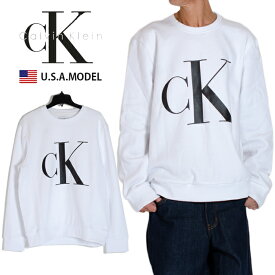 カルバンクライン ロゴ トレーナー Calvin Kleinスウェット レディース メンズ アメカジ ストリート ホワイト 白 大きいサイズ プルオーバー 裏起毛 バレンタインプレゼント