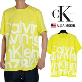 カルバンクライン ロゴ Tシャツ Calvin Klein Tシャツ ck Tシャツ レディース メンズ アメカジ ストリート S M L オーバーサイズ ビッグシルエット イエロー 父の日プレゼント