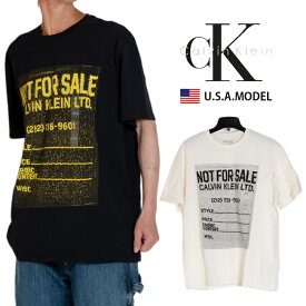 カルバンクライン ロゴ Tシャツ Calvin Klein Tシャツ ck Tシャツ 黒 ブラック アイボリー 白 メンズ レディース アメカジ ストリート S M L オーバーサイズ ビッグシルエット 父の日プレゼント