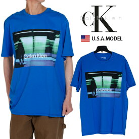 カルバンクライン ロゴ Tシャツ Calvin Klein Tシャツ ck Tシャツ ブルー 青 レディース メンズ アメカジ ストリート S M L オーバーサイズ ビッグシルエット 父の日プレゼント