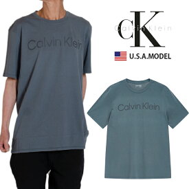 カルバンクライン ロゴ Tシャツ Calvin Klein Tシャツ ck Tシャツ 青 ブルー メンズ レディース アメカジ ストリート S M L オーバーサイズ ビッグシルエット 父の日プレゼント
