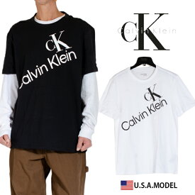 カルバンクライン ロゴ Tシャツ Calvin Klein Tシャツ ck Tシャツ 白 黒 メンズ レディース アメカジ ストリート S M L オーバーサイズ ビッグシルエット 父の日プレゼント