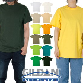 GILDAN ギルダン 半袖Tシャツ レディース メンズ 無地 Ultra Cotton 6.0oz 2000 ヘビーウェイト 綿100% 大きいサイズ ヒップホップ ダンス ストリート 黒 ブラック グリーン ベージュ イエロー グレー ホワイト 白 厚手 ビッグT ビッグシルエット ゆったり ヘビーウェイト