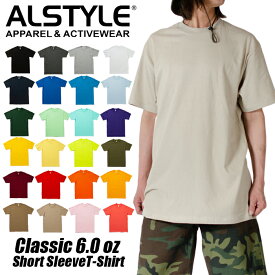 無地 Tシャツ メンズ 半袖tシャツ ALSTYLE アルスタイル 無地 Tシャツ 6.0オンス 大きいサイズ 綿100% ユニフォーム チームTシャツ ペア ユニセックス 男女兼用 スポーツ カジュアル バレンタインプレゼント