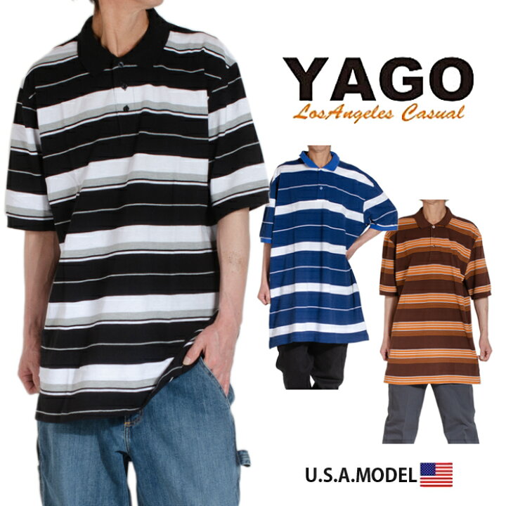 Yago ヤゴ ゆったり カリフォルニア カーキ グレー チェック チェックシャツ ブランド ブルー ホワイト メンズ 半袖シャツ 大きいサイズ 大きめ 西海岸 送料0円 半袖シャツ