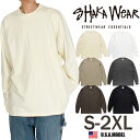 ガーメントダイ 長袖Tシャツ 無地 シャカウェア 無地 ロンT 7.5オンス メンズ 大きいサイズ ヘビーウェイト SHAKA WEAR 大きめ ゆったり ブランド 綿100% ユニセックス 厚手 男女兼用 カジュアル USコットン ホワイト 白 ブラック 黒 ベージュ ブラウン 茶 グレー