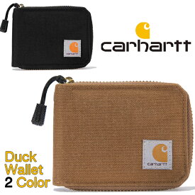 財布 カーハート 二つ折財布 CARHARTT 小物 ラウンドファスナー ロゴ アメカジ ストリート スケートボード ダックブラウン ブラック 黒 おしゃれ ブランド アメカジ ジッパーウォレット B0000237 父の日プレゼント